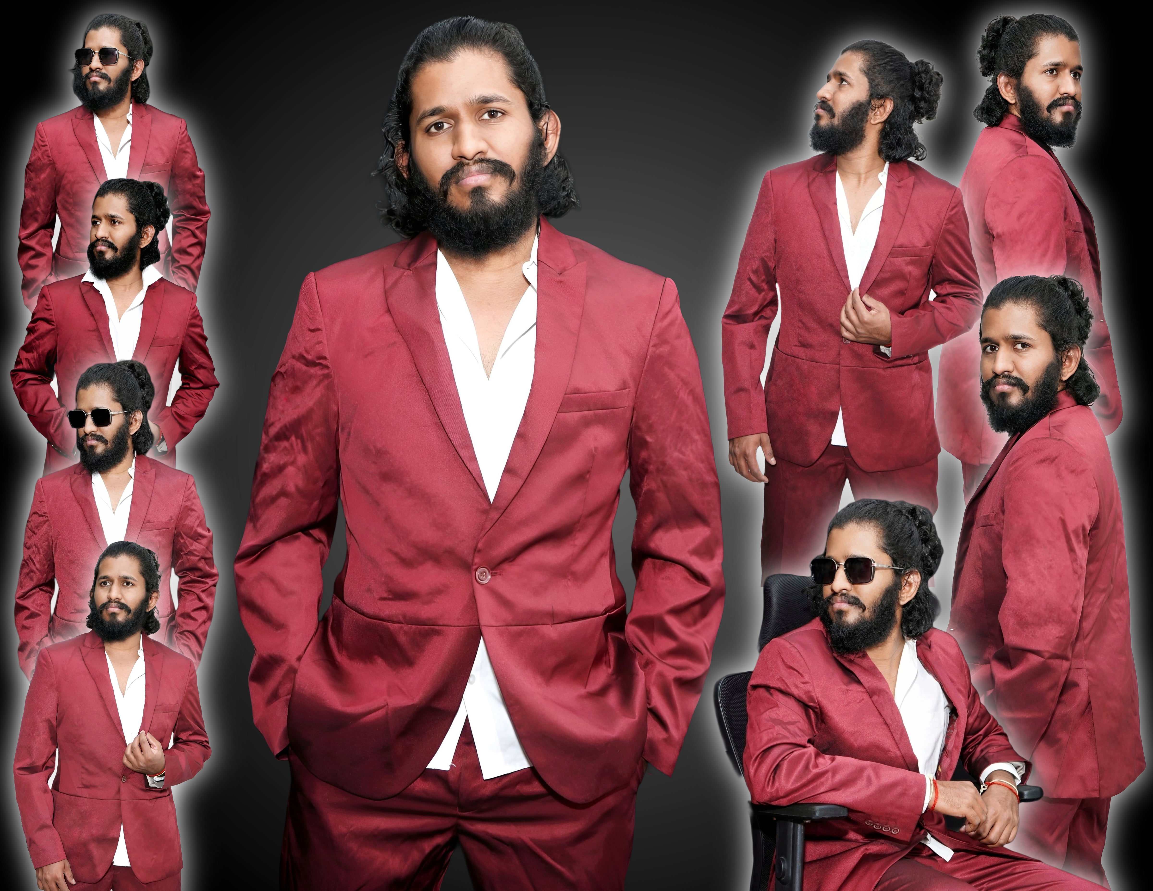 Raj Vishnu Kumar, a fashion stylish Coimbatore model, showcasing his elegance in a maroon blazer